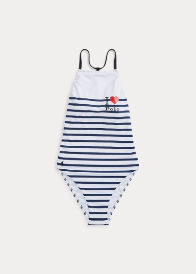 One-Piece Polo Ralph Lauren Mujer Azul Marino - Striped Halter - KWIJZ1567